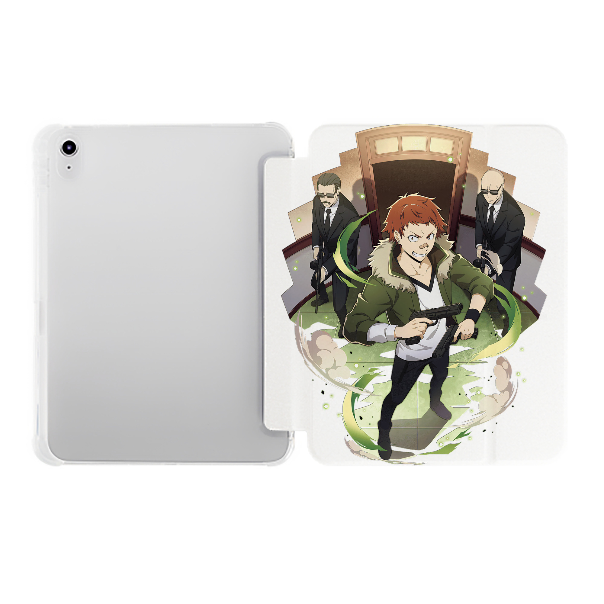（画像用） 文豪ストレイドッグス Bungo Stray Dogs IPad ケース ペン収納付き 三つ折りスタンド PUレザー×シリコン 対応機種9.5/10.5/10.9インチ